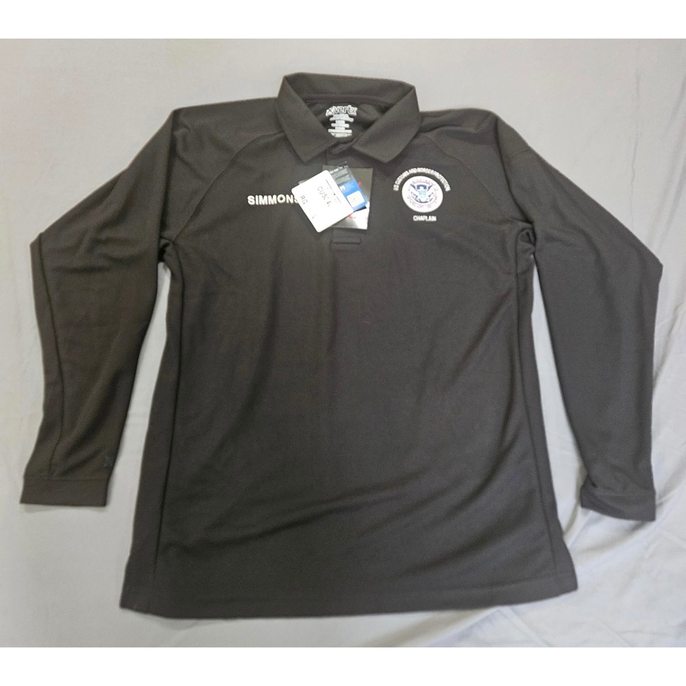 New Vertx Polo Shirt Mens Large CBP customs and border Long Sleeve Tactical